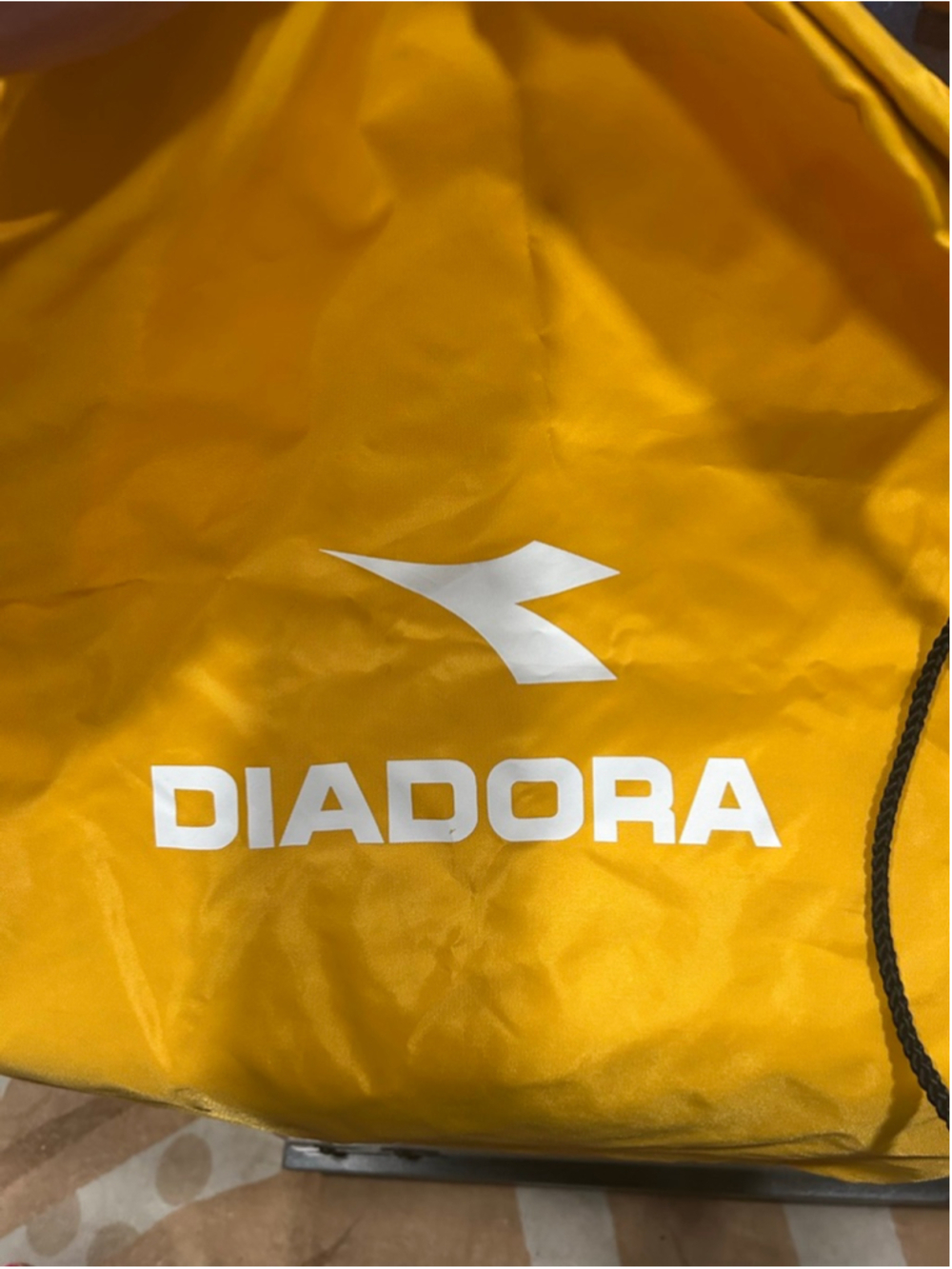 Diadora Yellow One Size Backpack with Black Drawstrings